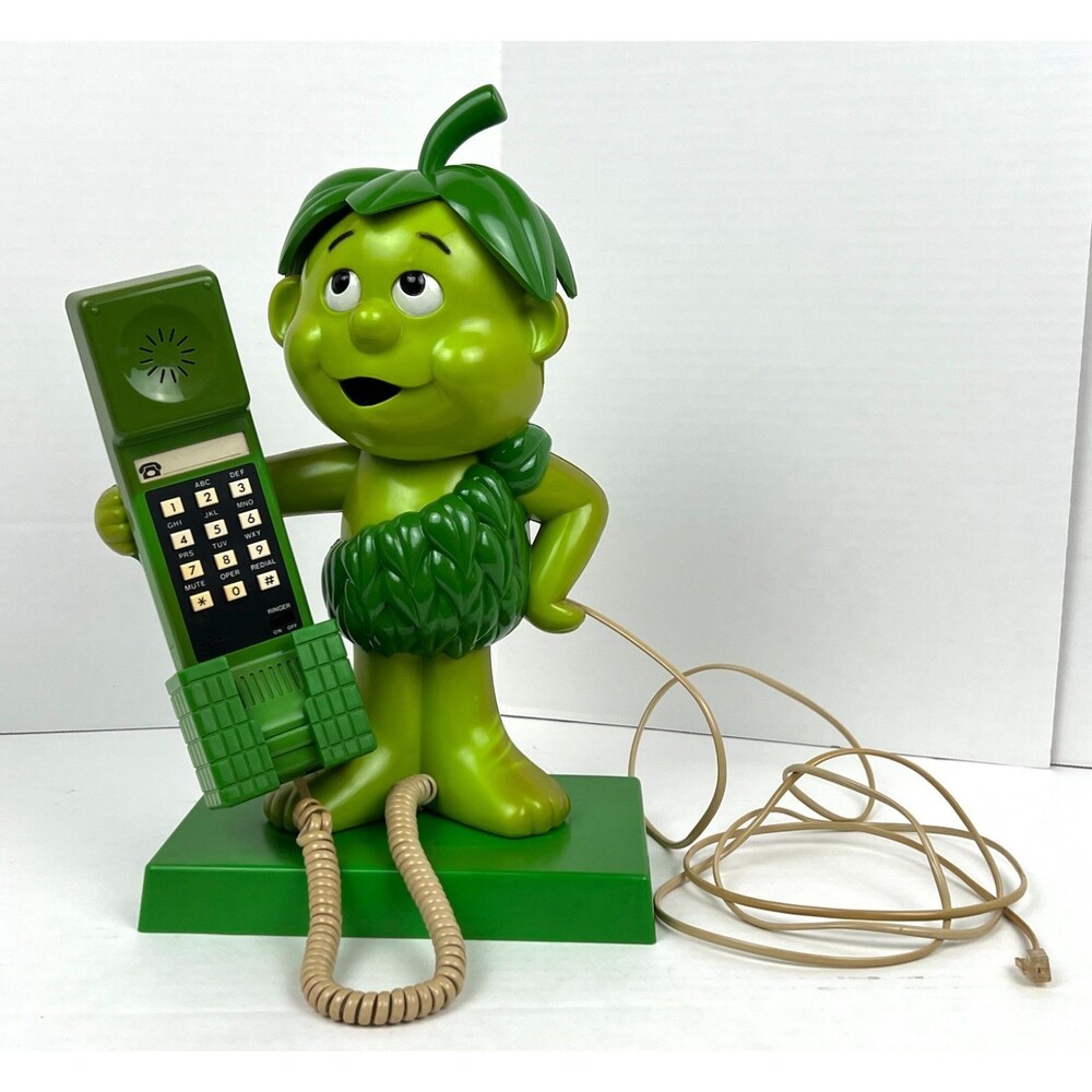 Vtg 1984 Little Green Sprout Novelty Telephone Pillsbury Co Jolly Green Giant